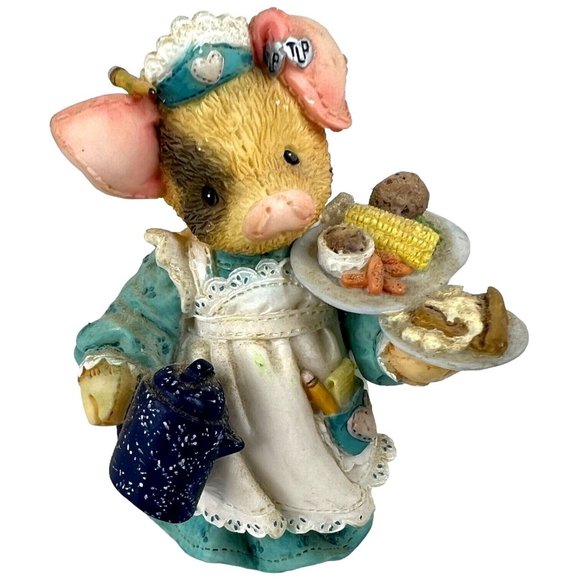 Enesco This Little Piggy Figurine Serving Up The Slop 1995 TLP Vintage - Picture 1 of 10